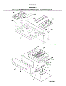 Top / Drawer parts for Kenmore Gas Range 790.74333315 (79074333315, 790 74333315) from AppliancePartsPros.com