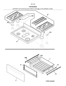 Top / Drawer parts for Kenmore Gas Range 790.74459810 (79074459810, 790 74459810) from AppliancePartsPros.com
