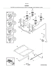Burner parts for Kenmore Gas Range 790.74512910 (79074512910, 790 74512910) from AppliancePartsPros.com