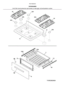 Top / Drawer parts for Kenmore Gas Range 790.74523910 (79074523910, 790 74523910) from AppliancePartsPros.com