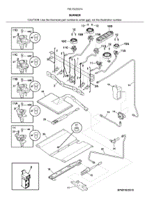 Burner parts for Kenmore Elite Gas Range 79075233314 from AppliancePartsPros.com