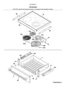 Top / Drawer parts for Kenmore Pro Electric Range 79092583517 from AppliancePartsPros.com