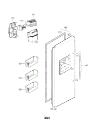 Freezer Door parts for Kenmore Elite Side-By-Side Refrigerator 79551823412 from AppliancePartsPros.com