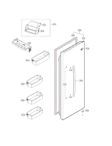Refrigerator Door parts for Kenmore Elite Side-By-Side Refrigerator 79551823412 from AppliancePartsPros.com