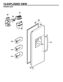 Freezer Door parts for Kenmore Elite Side-By-Side Refrigerator 79551829412 from AppliancePartsPros.com