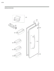 Refrigerator Door parts for Kenmore Elite Side-By-Side Refrigerator 79551829412 from AppliancePartsPros.com