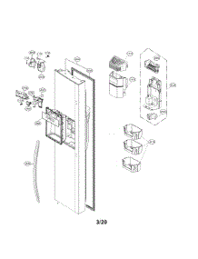 Freezer Door parts for Kenmore Side-By-Side Refrigerator 795.51832414 (79551832414, 795 51832414) from AppliancePartsPros.com