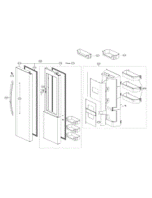 Refrigerator Door parts for Kenmore Side-By-Side Refrigerator 795.51832414 (79551832414, 795 51832414) from AppliancePartsPros.com