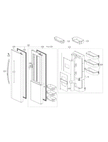 Refrigerator Door parts for Kenmore Side-By-Side Refrigerator 795.51833414 (79551833414, 795 51833414) from AppliancePartsPros.com