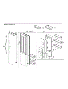 Refrigerator Door parts for Kenmore Elite Side-By-Side Refrigerator 79551863613 from AppliancePartsPros.com