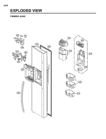 Freezer Door parts for Kenmore Elite Side-By-Side Refrigerator 79551869612 from AppliancePartsPros.com