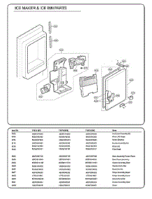 Ice Maker / Ice Bin Parts parts for Kenmore Elite Bottom-Mount Refrigerator 79571079014 from AppliancePartsPros.com