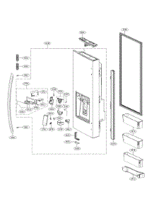 Door Parts-Left Side W Disp parts for Kenmore Elite Bottom-Mount Refrigerator 79574405910 from AppliancePartsPros.com