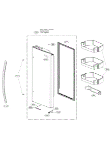 Door Parts - Right Side parts for Kenmore Elite Bottom-Mount Refrigerator 79574405910 from AppliancePartsPros.com