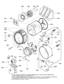 Drum And Tub Parts parts for Kenmore Washer 796.41262611 (79641262611, 796 41262611) from AppliancePartsPros.com