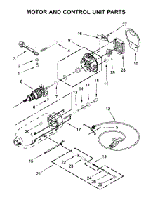 Motor And Control Unit Parts parts for Kitchenaid Stand Mixer 7KSM180RPZMB0 from AppliancePartsPros.com