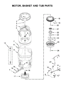 Motor, Basket And Tub Parts parts for Maytag Washer 7MMVWB855EC3 from AppliancePartsPros.com