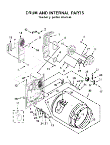 Drum And Internal Parts parts for Whirlpool Dryer 7MWED2040JM0 from AppliancePartsPros.com