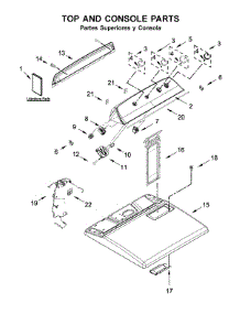 Top And Console Parts parts for Whirlpool Dryer 7MWED2140JB0 from AppliancePartsPros.com