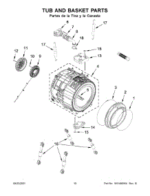 Tub And Basket Parts parts for Whirlpool Washer 7MWFW560CHW2 from AppliancePartsPros.com