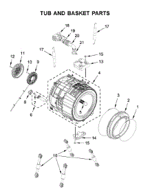 Tub And Basket Parts parts for Whirlpool Washer 7MWFW5622HW2 from AppliancePartsPros.com