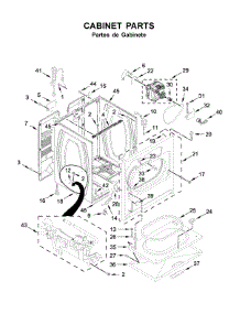 Cabinet Parts parts for Whirlpool Dryer 7MWGD1730JQ0 from AppliancePartsPros.com