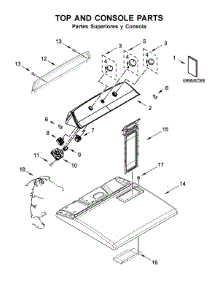 Top And Console Parts parts for Whirlpool Dryer 7MWGD1930JM0 from AppliancePartsPros.com