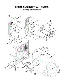 Drum And Internal Parts parts for Whirlpool Dryer 7MWGD1930JM0 from AppliancePartsPros.com