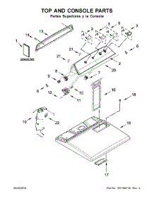 Top And Console Parts parts for Whirlpool Dryer 7MWGD2140JB0 from AppliancePartsPros.com
