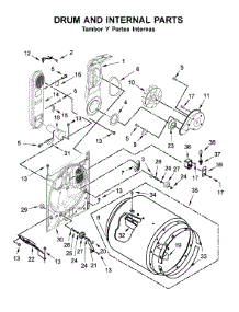 Drum And Internal Parts parts for Whirlpool Dryer 7MWGD2140JB0 from AppliancePartsPros.com