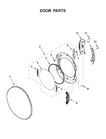 Door Parts parts for Whirlpool Dryer 7MWGD5622HW0 from AppliancePartsPros.com