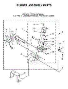 Burner Assembly Parts parts for Whirlpool Dryer 7MWGD5622HW0 from AppliancePartsPros.com