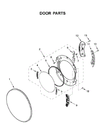Door Parts parts for Whirlpool Dryer 7MWGD5622HW1 from AppliancePartsPros.com