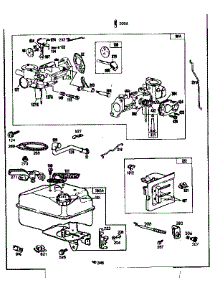 Carburetor And Fuel Tank Assembly parts for Briggs & Stratton Lawn & Garden Engine 80200 TO 80299 (2916 - 2916) from AppliancePartsPros.com