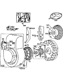 Rewind Starter Assembly parts for Briggs & Stratton Lawn & Garden Engine 80300 TO 80499 (1611 - 1651) from AppliancePartsPros.com