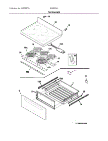 Top / Drawer parts for Ikea Electric Range 80462054A from AppliancePartsPros.com