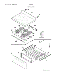 Top / Drawer parts for Ikea Electric Range 80462054B from AppliancePartsPros.com