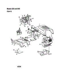 Grille / Hood - Style 0 - 820 And 840 parts for Mtd Front-Engine Lawn Tractor 820 THRU 829 from AppliancePartsPros.com