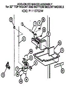 Icemaker parts for Amana Top-Mount Refrigerator 85178-P1117103W from AppliancePartsPros.com
