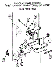Icemaker-Ic3n P1110701w parts for Amana Top-Mount Refrigerator 85181-P1117106W from AppliancePartsPros.com