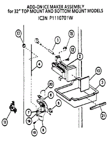 Icemaker- Add On parts for Amana Top-Mount Refrigerator 85188-P1117107W from AppliancePartsPros.com
