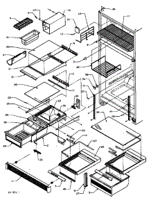 Shelving And Interior (85375 / P1117206we) (85385 / P1117205we) parts for Amana Top-Mount Refrigerator 85375-P1117206WE from AppliancePartsPros.com