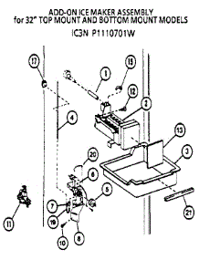 Icemaker- Ic3n P1110701w parts for Amana Top-Mount Refrigerator 85388-P1117204W from AppliancePartsPros.com