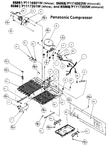 Unit Parts- Panasonic Compressor parts for Amana Top-Mount Refrigerator 85861-P1117302W from AppliancePartsPros.com
