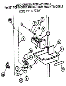 Icemaker Add On parts for Amana Top-Mount Refrigerator 85971-P1117002W from AppliancePartsPros.com