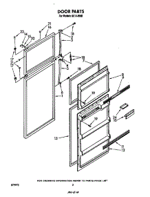 Door parts for Roper Top-Mount Refrigerator 8614*0B from AppliancePartsPros.com
