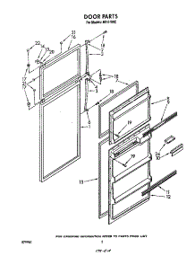 Door parts for Roper Top-Mount Refrigerator 8614*0C from AppliancePartsPros.com