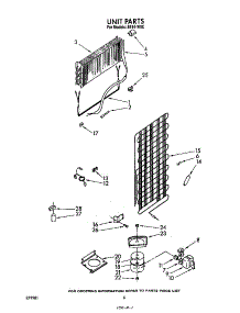 Unit parts for Roper Top-Mount Refrigerator 8614*0C from AppliancePartsPros.com