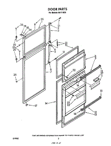 Door parts for Roper Top-Mount Refrigerator 8617*0B from AppliancePartsPros.com