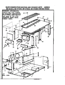 Cabinet parts for Kenmore Heating Cooling Combined Unit 867.816214 (867816214, 867 816214) from AppliancePartsPros.com